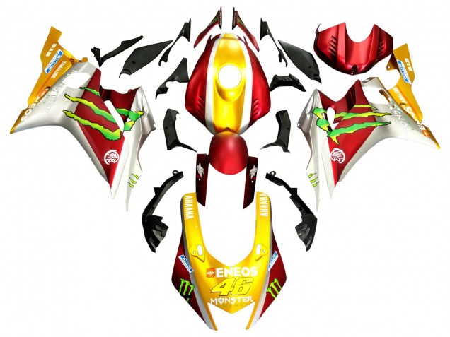 2017-2023 Yamaha YZF 600 R6 Motorcycle Fairings - Gold Red Green Monster