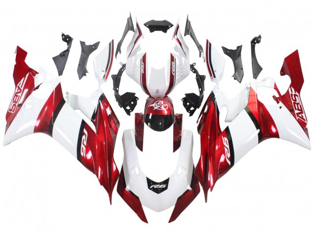 2017-2023 Yamaha YZF 600 R6 Motorcycle Fairings - White Red Black