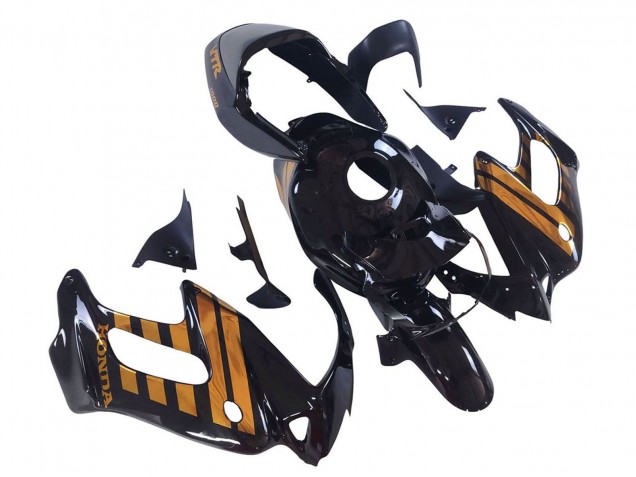 1997-2005 Honda VTR1000F Motorcycle Fairings - Glossy Black Gold