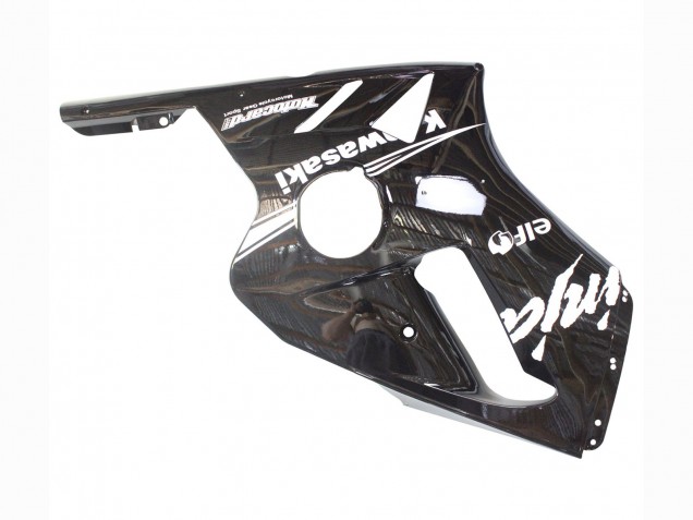 2000-2001 Kawasaki ZX12R Motorcycle Fairings - Glossy Black White Elf Snow