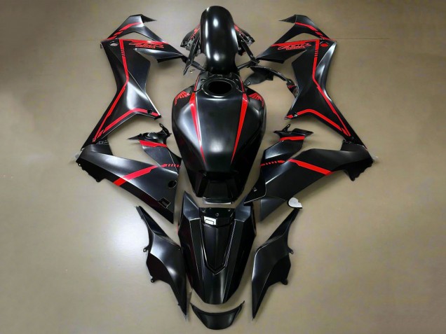2019-2020 Glossy Black Red Stripe Honda CBR650R Motorcycle Fairings