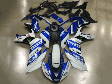2015-2018 Yamaha YZF R3/R25 Motorcycle Fairings - White Blue Yamalube ENEOS Monster
