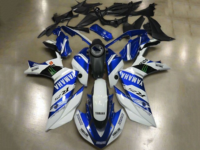 2015-2018 Yamaha YZF R3/R25 Motorcycle Fairings - White Blue Yamalube ENEOS Monster