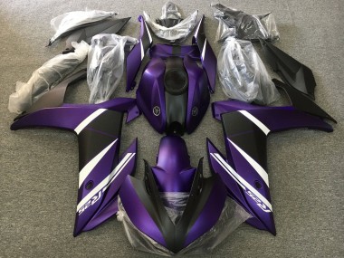 2015-2018 Yamaha YZF R3/R25 Motorcycle Fairings - White Purple Matte Black