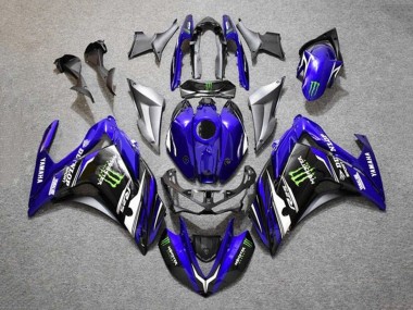 2015-2018 Yamaha YZF R3/R25 Motorcycle Fairings - Blue Silver Black Monster