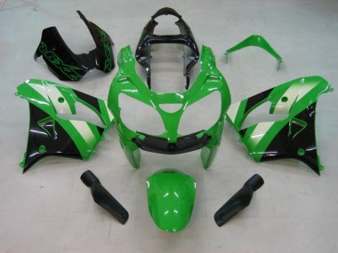 2002-2003 Kawasaki ZX9R Motorcycle Fairing - Green White Black