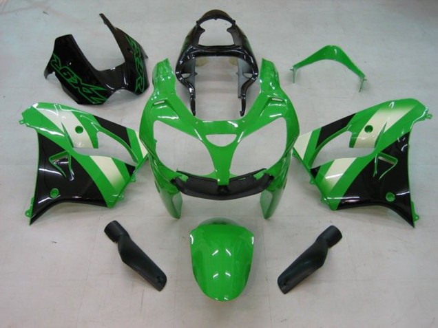 2002-2003 Kawasaki ZX9R Motorcycle Fairing - Green White Black
