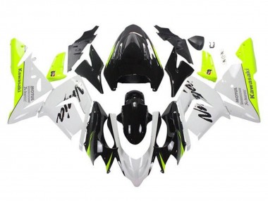 2004-2005 Kawasaki ZX10R Motorcycle Fairings - White Black Neon Yellow