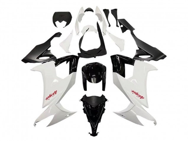 2008-2010 Kawasaki ZX10R Motorcycle Fairings - White Black Red Decal