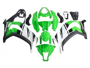 2011-2015 Kawasaki ZX10R Motorcycle Fairings - Green White Black Stripe