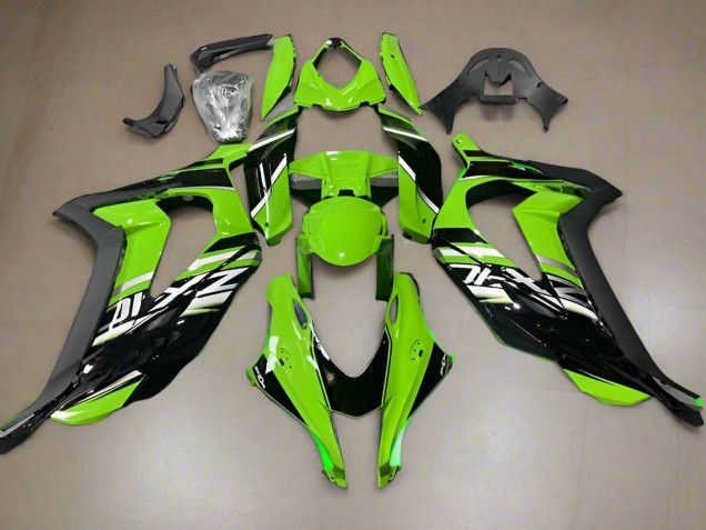 2016-2020 Kawasaki ZX10R Motorcycle Fairings - Green Glossy Black