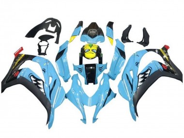 2016-2020 Kawasaki ZX10R Motorcycle Fairings - Light Blue Yellow Shark