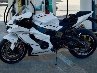 2021-2025 Kawasaki ZX10R Motorcycle Fairings - White Black Stripe