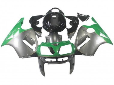 2000-2001 Kawasaki ZX12R Motorcycle Fairings - Silver Green Black