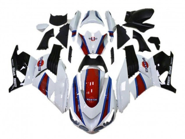 2006-2011 Kawasaki ZX14R ZZR1400 Motorcycle Fairings - White Red Blue Black Martini