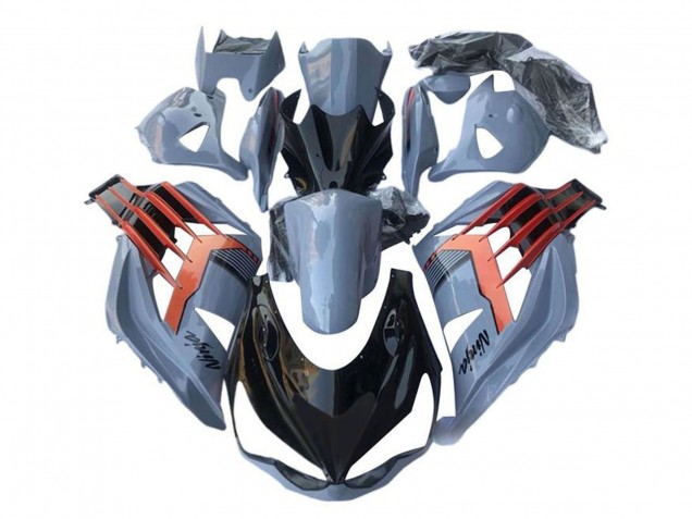2012-2024 Light Blue Orange Black Kawasaki ZX14R ZZR1400 Motorcycle Fairings