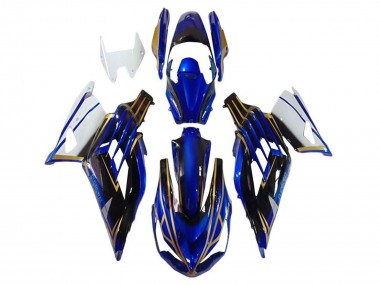 2012-2024 White Gold Blue Black Stripe Kawasaki ZX14R ZZR1400 Motorcycle Fairings