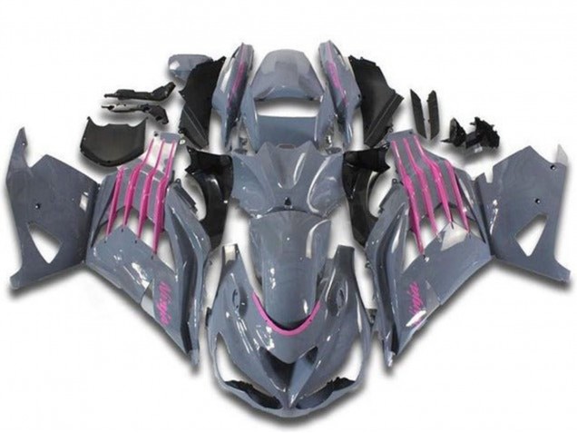 2012-2024 Nardo Grey Pink Kawasaki ZX14R ZZR1400 Motorcycle Fairings