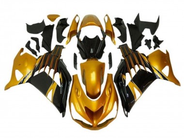 2012-2024 Gold Glossy Black Kawasaki ZX14R ZZR1400 Motorcycle Fairings