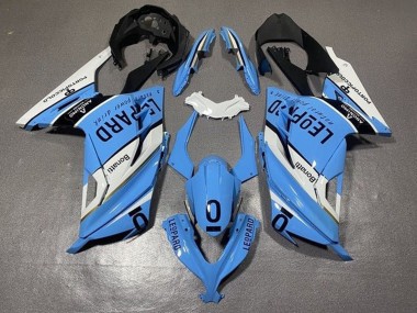 2013-2024 Kawasaki EX300 Motorcycle Fairings - White Blue Black Leopard