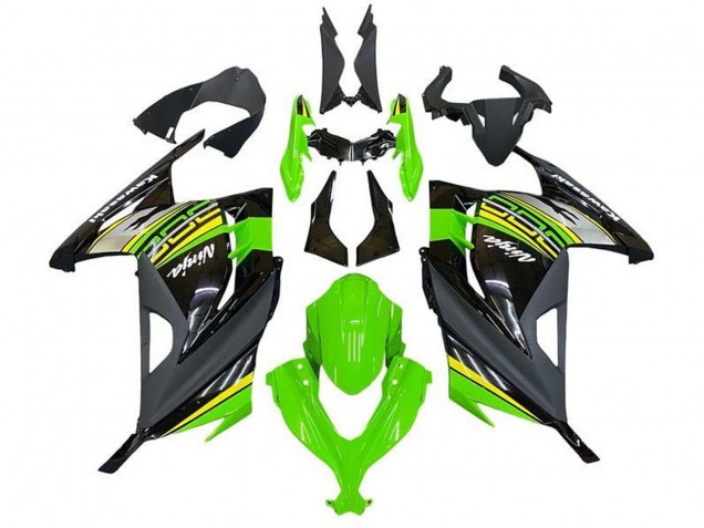 2013-2024 Kawasaki EX300 Motorcycle Fairings - Green Black Silver Yellow
