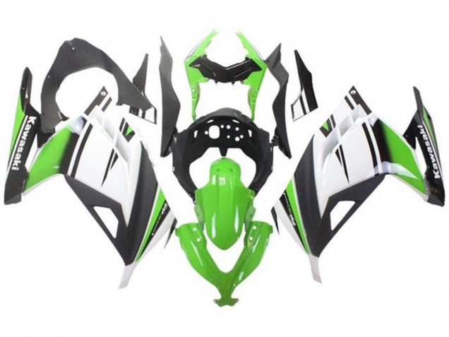 2013-2024 Kawasaki EX300 Motorcycle Fairings - Green White Black Matte Black