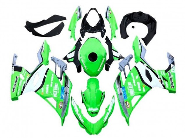 2018-2024 Kawasaki Ninja 400 Motorcycle Fairings - Green Grey Black Blue Trick Star Bridgestone