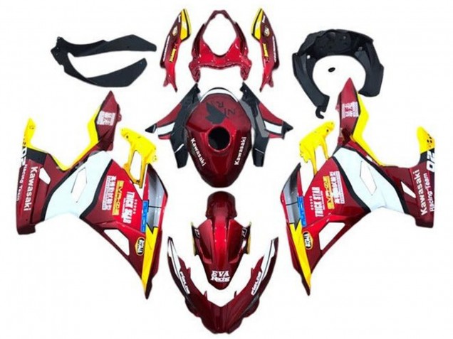 2018-2024 Kawasaki Ninja 400 Motorcycle Fairings - Red Yellow White Blue Eva Racing