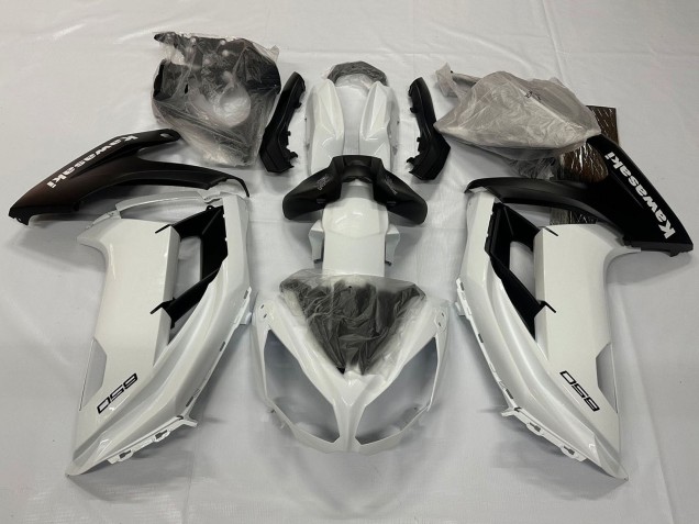 2012-2016 Kawasaki Ninja 650 EX650 Motorcycle Fairings - Pearl White Matte Black