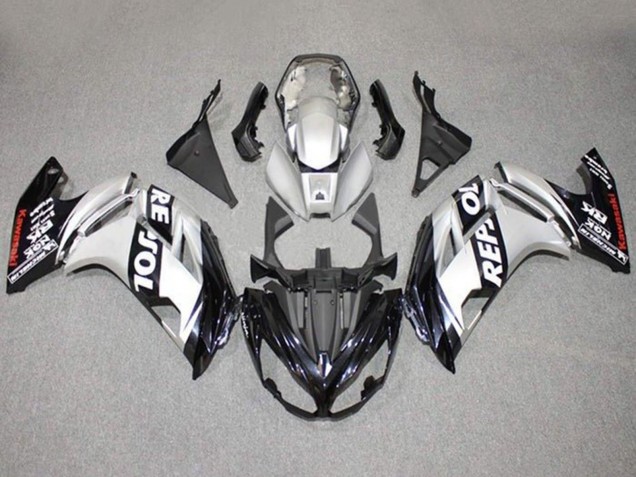 2012-2016 Kawasaki Ninja 650 EX650 Motorcycle Fairings - Silver Black Repsol
