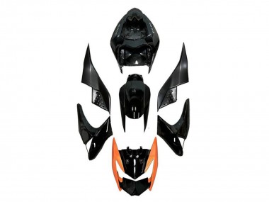 2007-2009 Kawasaki Z1000 Motorcycle Fairings - Glossy Black Orange