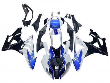 2009-2014 BMW S1000RR Motorcycle Fairings - White Blue Glossy Black HP