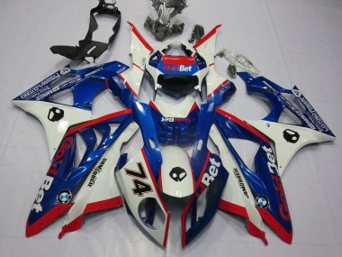 2009-2014 BMW S1000RR Motorcycle Fairings - White Red Blue GoldBet