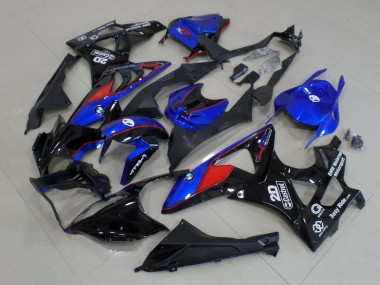 2015-2016 BMW S1000RR Motorcycle Fairings - Blue Red Glossy Black Castrol