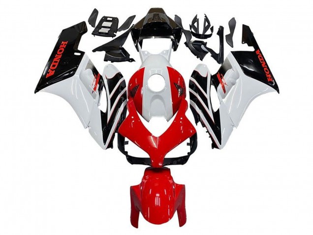 2004-2005 Honda CBR1000RR Motorcycle Fairing - White Red Glossy Black Stripe