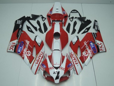 2004-2005 Honda CBR1000RR Motorcycle Fairings - White Red Blue Black Fiamm Ficc 7