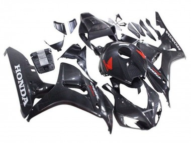 2006-2007 Honda CBR1000RR Motorcycle Fairings - Faux Carbon Fiber Red White