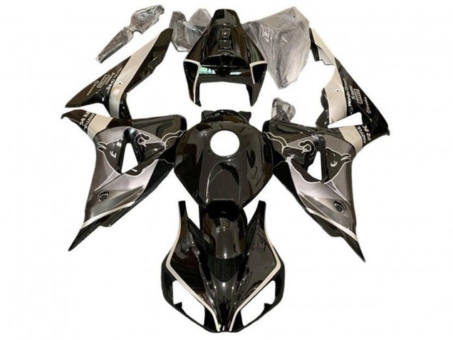 2006-2007 Honda CBR1000RR Motorcycle Fairings - Grey Glossy Black Bull