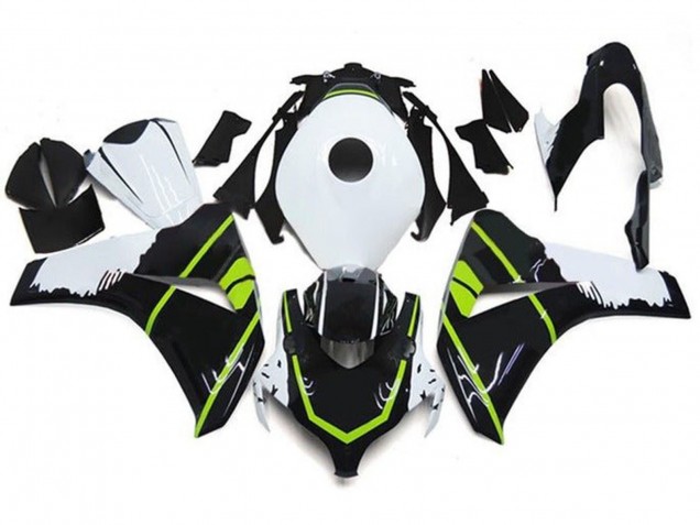 2008-2011 Honda CBR1000RR Motorcycle Fairings - White Green Glossy Black