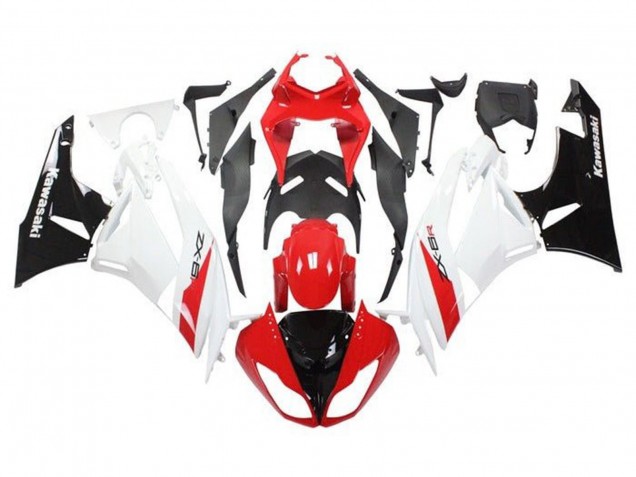 2009-2012 Kawasaki ZX6R Motorcycle Fairings - Red White Black