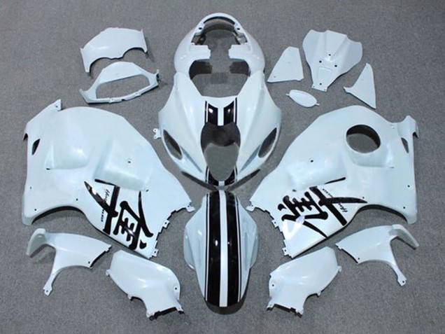 1996-2007 Suzuki GSXR 1300 Hayabusa Motorcycle Fairings - White Black Stripe