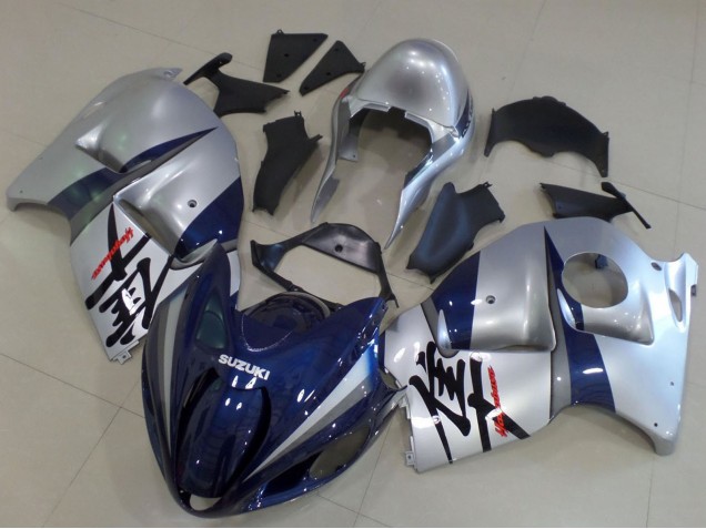 1996-2007 Suzuki GSXR 1300 Hayabusa Motorcycle Fairings - Silver Dark Blue