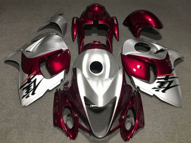 2008-2020 Silver Dark Red Suzuki GSXR 1300 Hayabusa Motorcycle Fairings