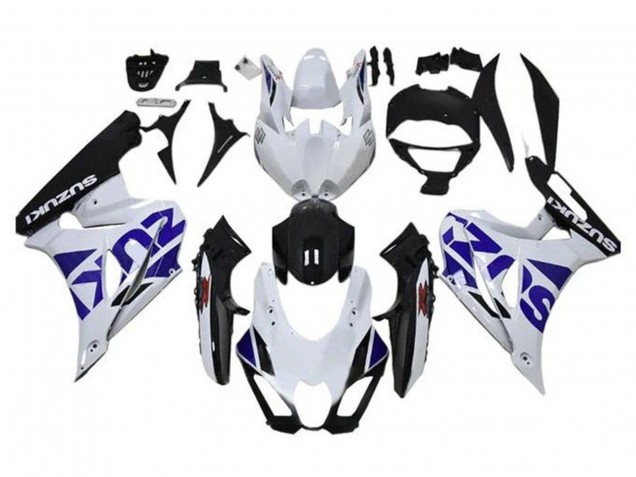 2017-2024 Suzuki GSXR1000 Motorcycle Fairing - White Blue Black