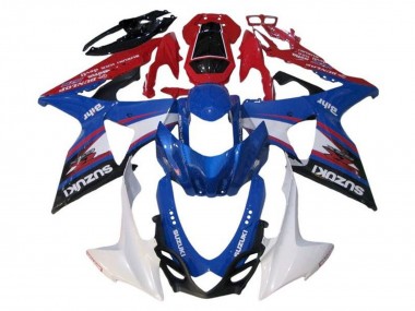 2009-2016 Suzuki GSXR 1000 Motorcycle Fairings - Blue White Red Black Stripe