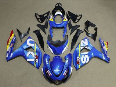 2009-2016 Suzuki GSXR 1000 Motorcycle Fairings - Blue White Yellow Stripe