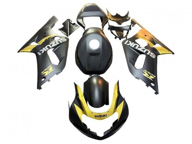 2001-2003 Suzuki GSXR 600 / GSXR 750 Motorcycle Fairings - Matte Black Yellow