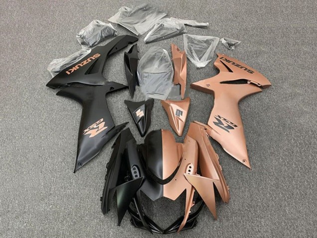 2011-2024 Suzuki GSXR 600 / GSXR 750 Motorcycle Fairings - Matte Black Copper Brown Split