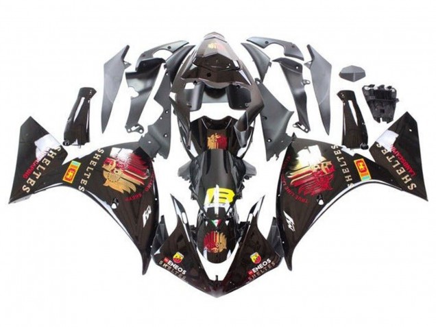 2009-2011 Yamaha YZF 1000 R1 Motorcycle Fairings - Glossy Black Red Yellow Sheltes