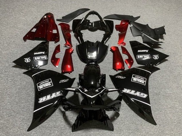 2009-2011 Yamaha YZF 1000 R1 Motorcycle Fairings - Glossy Black GYTR Red